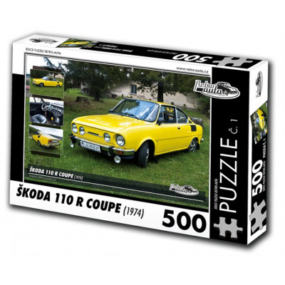 RETRO-AUTA Puzzle č. 1 Škoda 110 R Coupe (1974) 500 dílků