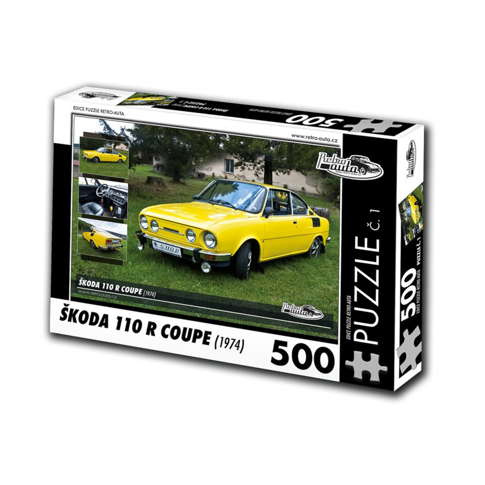 RETRO-AUTA Puzzle č. 1 Škoda 110 R Coupe (1974) 500 dílků