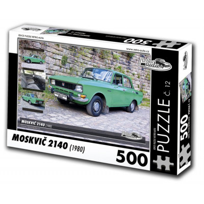 RETRO-AUTA Puzzle č. 12 Moskvič 2140 (1980) 500 dílků