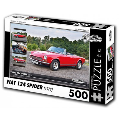 RETRO-AUTA Puzzle č. 81 Fiat 124 SPIDER (1973) 500 dílků