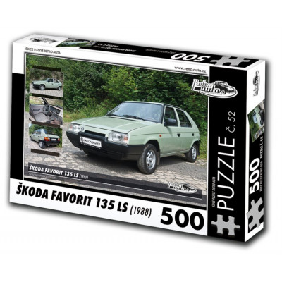 RETRO-AUTA Puzzle č. 52 Škoda Favorit 135 LS (1988) 500 dílků