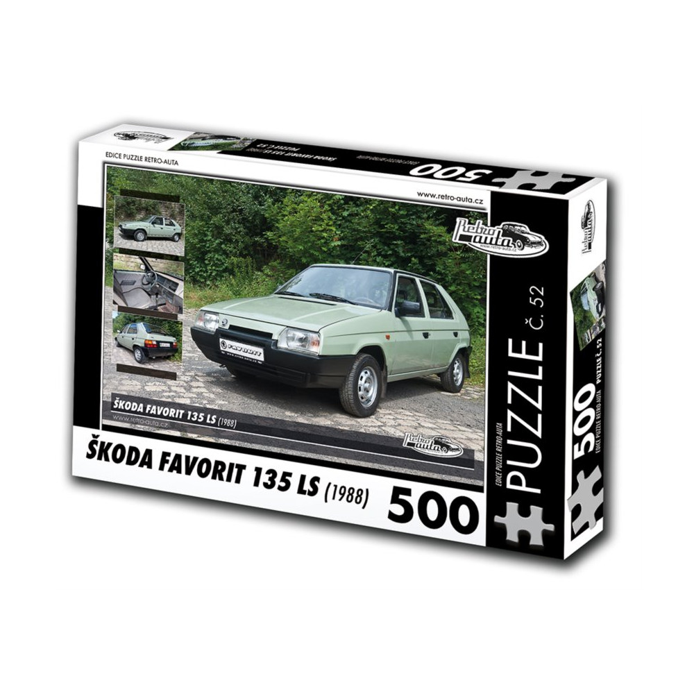 RETRO-AUTA Puzzle č. 52 Škoda Favorit 135 LS (1988) 500 dílků