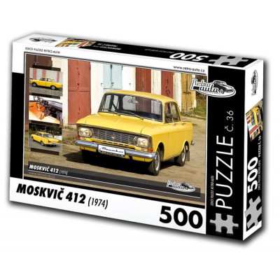 RETRO-AUTA Puzzle č. 36 Moskvič 412 (1974) 500 dílků