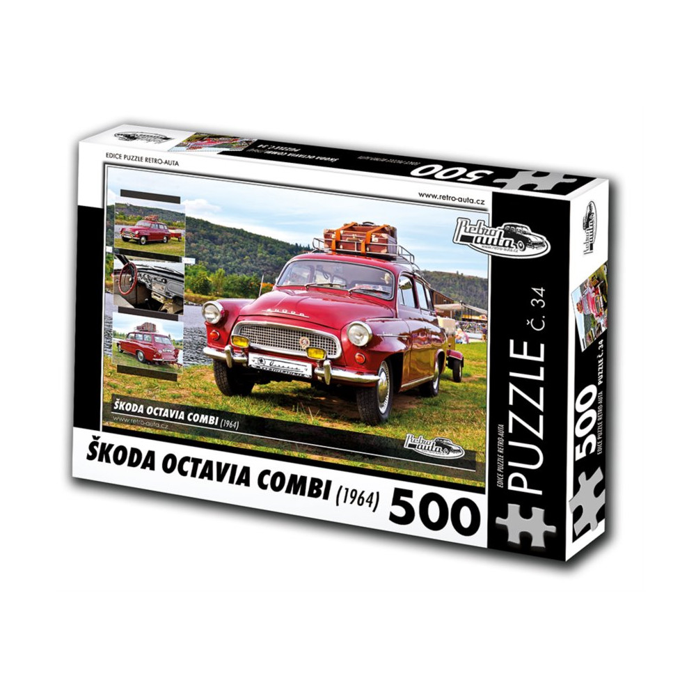 RETRO-AUTA Puzzle č. 34 Škoda Octavia Combi (1964) 500 dílků