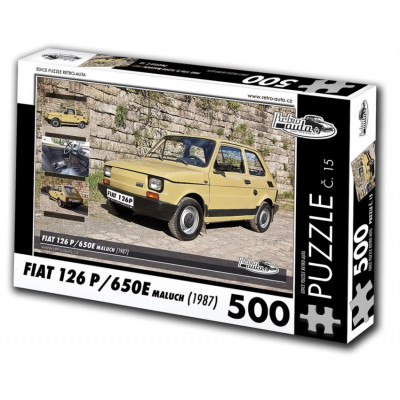 RETRO-AUTA Puzzle č. 15 Fiat 126 P,650E Maluch (1987) 500 dílků