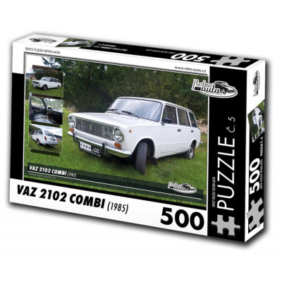 RETRO-AUTA Puzzle č. 5 VAZ 2102 Combi (1985) 500 dílků