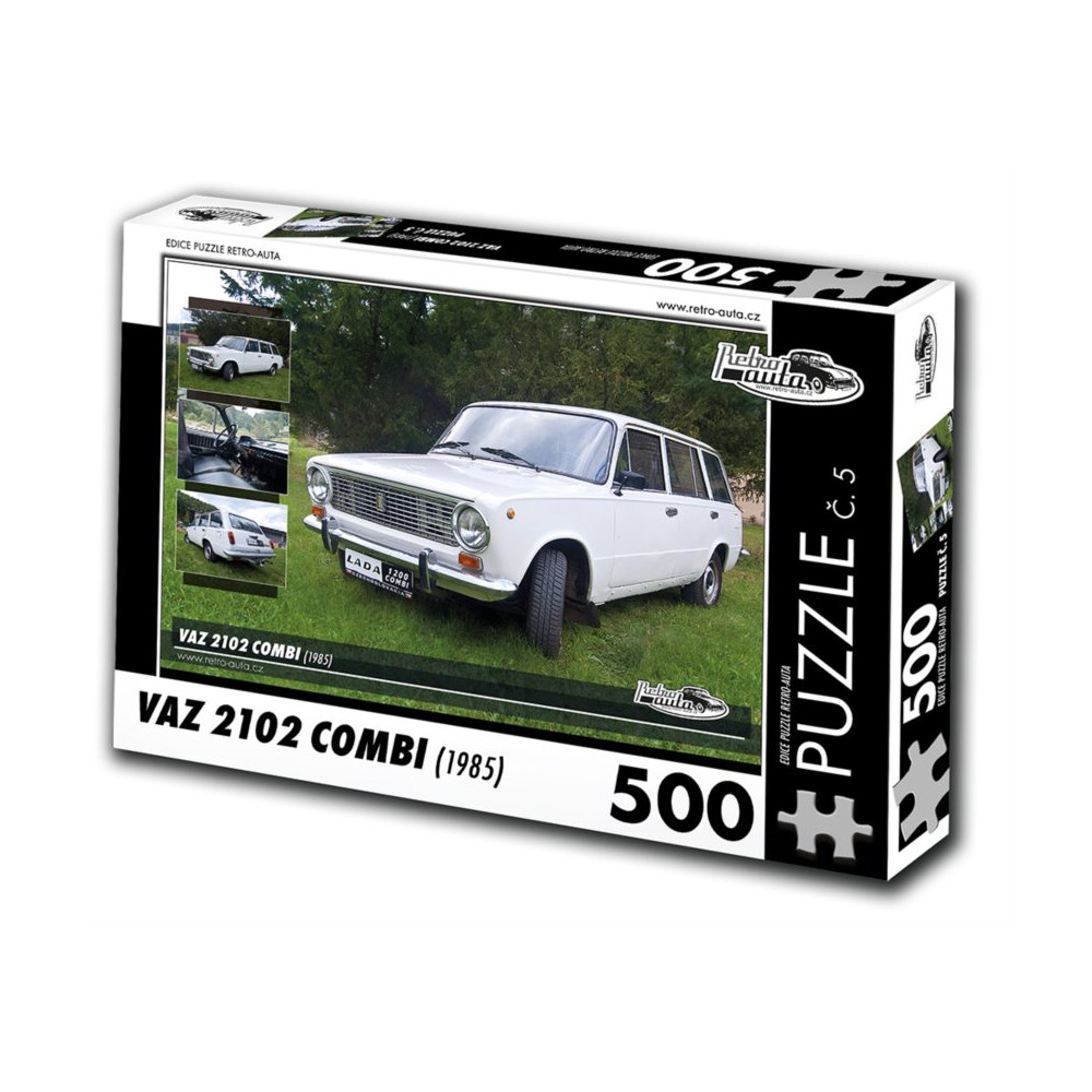 RETRO-AUTA Puzzle č. 5 VAZ 2102 Combi (1985) 500 dílků