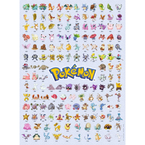 RAVENSBURGER Puzzle Pokémon: Prvních 151 druhů 500 dílků