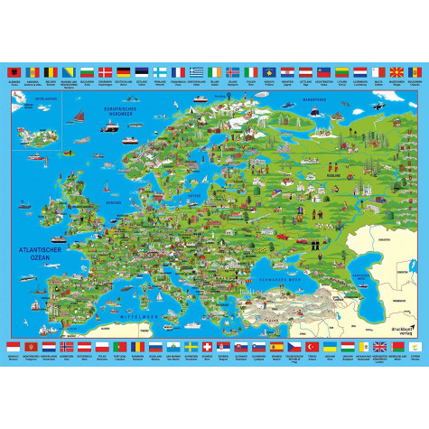 SCHMIDT Puzzle Ilustrovaná mapa Evropy 500 dílků