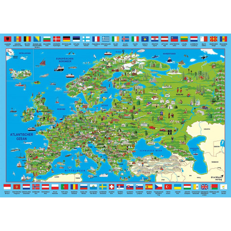 SCHMIDT Puzzle Ilustrovaná mapa Evropy 500 dílků ~ 2