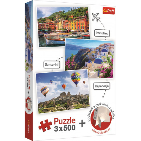 TREFL Puzzle Portofino, Santorini, Kappadokie 3x500 dílků