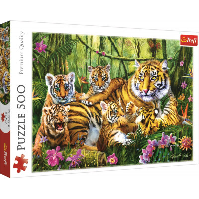 TREFL Puzzle Tygří rodina 500 dílků