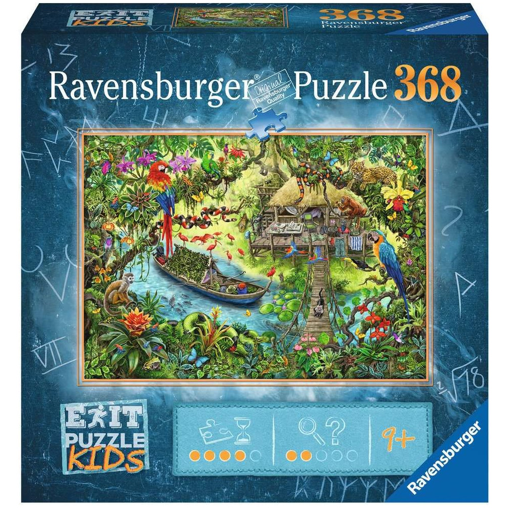 RAVENSBURGER Únikové EXIT puzzle Kids Expedice do džungle 368 dílků