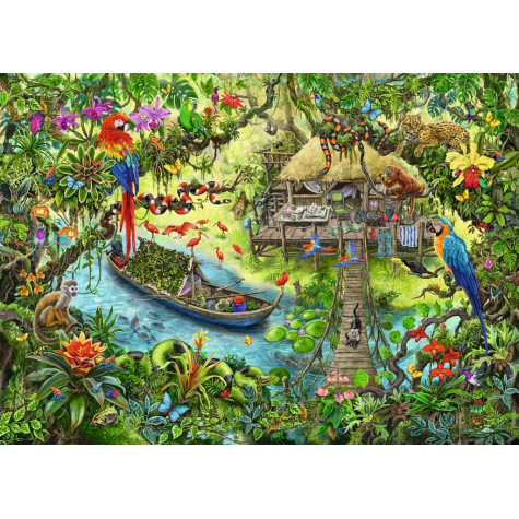 RAVENSBURGER Únikové EXIT puzzle Kids Expedice do džungle 368 dílků