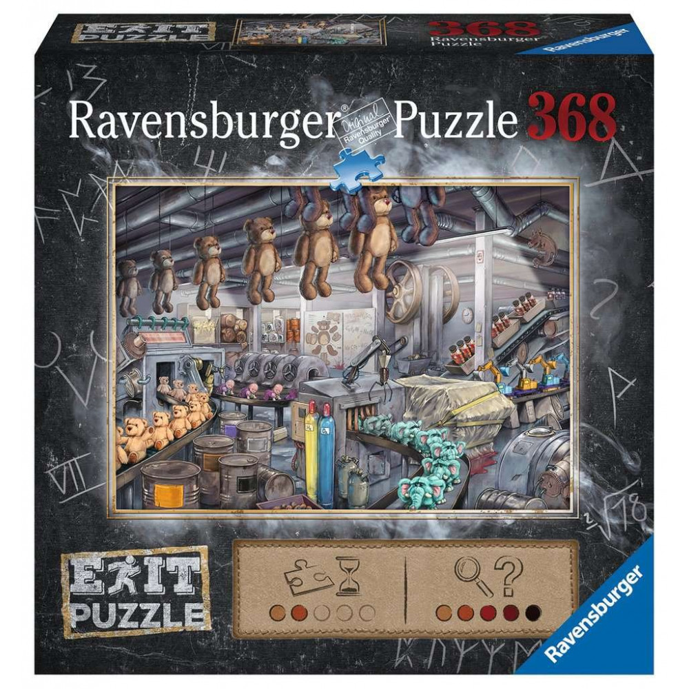 RAVENSBURGER Únikové EXIT puzzle Továrna na hračky 368 dílků