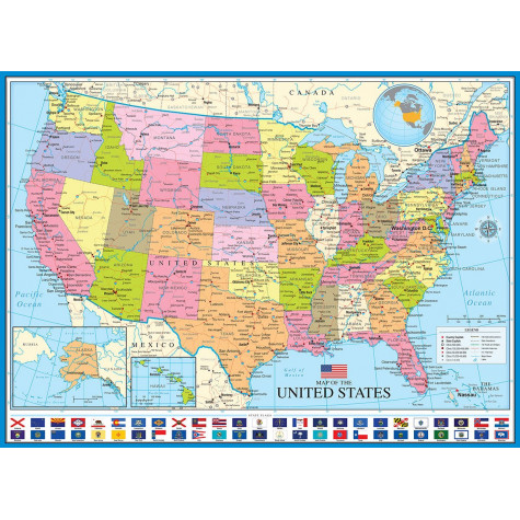 EUROGRAPHICS Puzzle Politická mapa USA 1000 dílků ~ 2