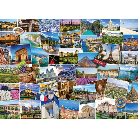 EUROGRAPHICS Puzzle Světoběžník - Francie 1000 dílků ~ 2