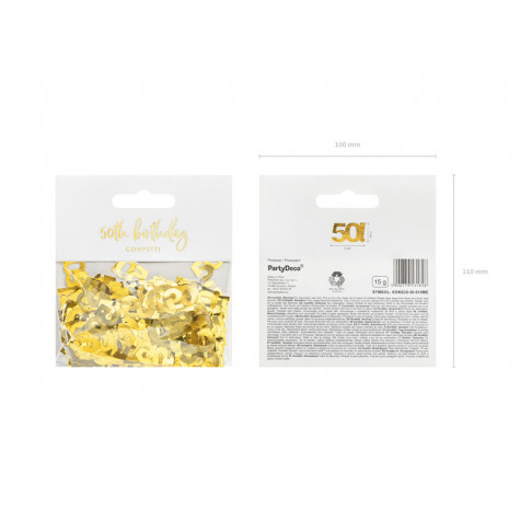 Narozeninové konfety - 50 - zlaté