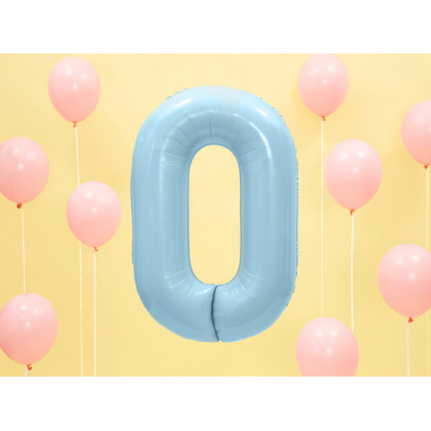 Fóliový balónek 86 cm - číslo 0 - modrý