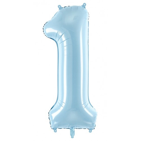 Velký fóliový balónek 86 cm modrý - číslo 1 ~ 1