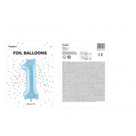 Velký fóliový balónek 86 cm modrý - číslo 1