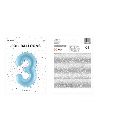 Velký fóliový balónek 86 cm modrý - číslo 3