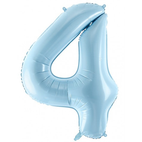 Velký fóliový balónek 86 cm modrý - číslo 4 ~ 1