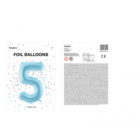 Velký fóliový balónek 86 cm modrý - číslo 5