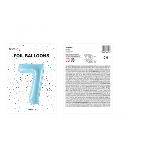 Velký fóliový balónek 86 cm modrý - číslo 7