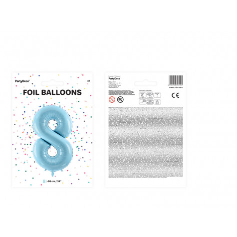 Velký fóliový balónek 86 cm modrý - číslo 8