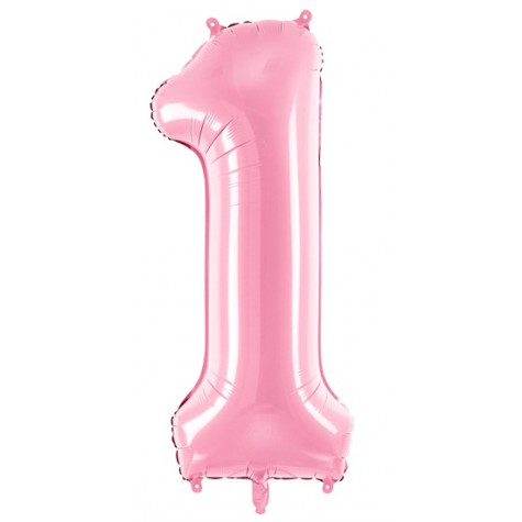 Velký fóliový balónek 86 cm růžový - číslo 1 ~ 1