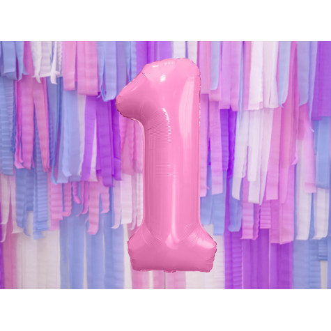 Velký fóliový balónek 86 cm růžový - číslo 1 ~ 2