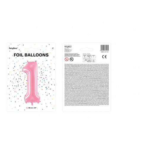 Velký fóliový balónek 86 cm růžový - číslo 1