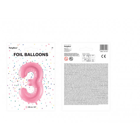 Velký fóliový balónek 86 cm růžový - číslo 3