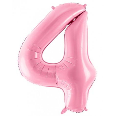 Velký fóliový balónek 86 cm růžový - číslo 4 ~ 1