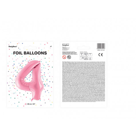 Velký fóliový balónek 86 cm růžový - číslo 4