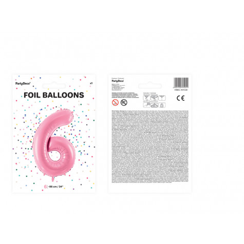 Velký fóliový balónek 86 cm růžový - číslo 6