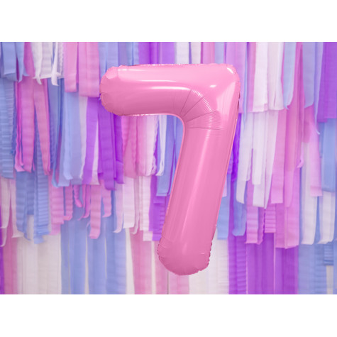 Velký fóliový balónek 86 cm růžový - číslo 7 ~ 2