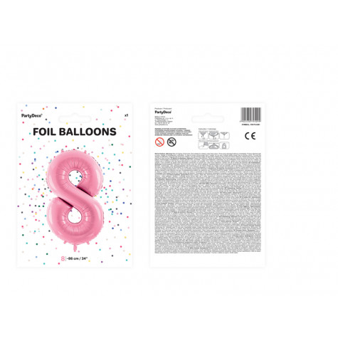 Velký fóliový balónek 86 cm růžový - číslo 8