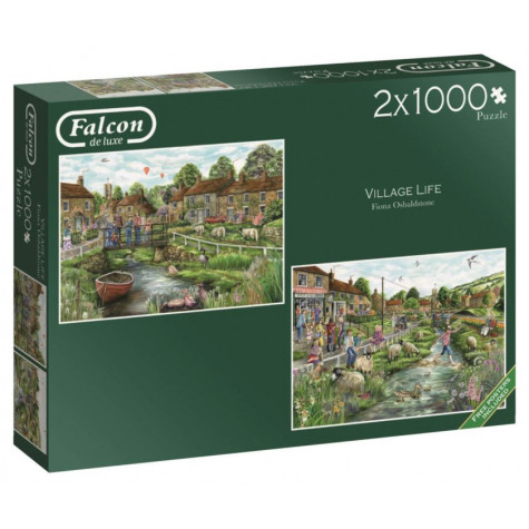 FALCON , JUMBO Puzzle Život na venkově 2x1000 dílků ~ 1