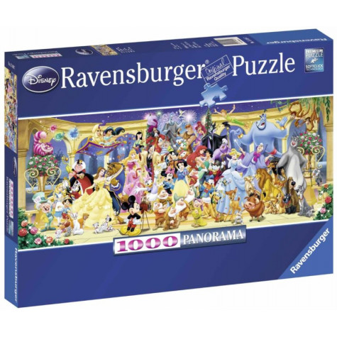 RAVENSBURGER Panoramatické puzzle Disney - Rodinná fotka 1000 dílků ~ 1