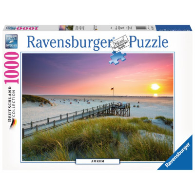 RAVENSBURGER Puzzle Západ slunce v Amrum, Německo 1000 dílků