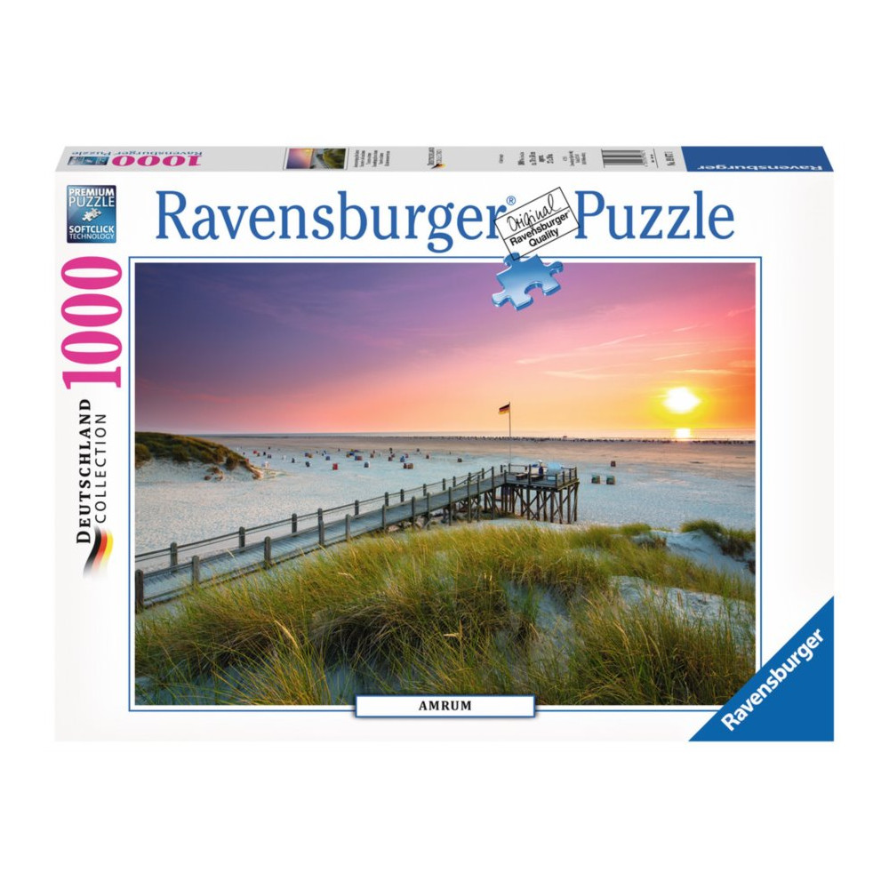 RAVENSBURGER Puzzle Západ slunce v Amrum, Německo 1000 dílků