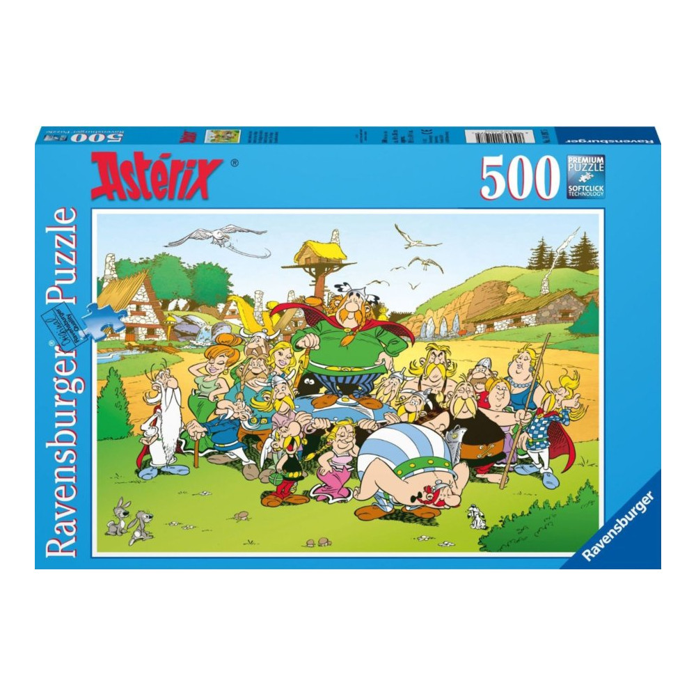 RAVENSBURGER Puzzle Asterix a Obelix: Vesnička 500 dílků