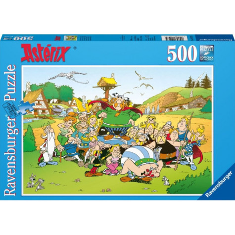 RAVENSBURGER Puzzle Asterix a Obelix: Vesnička 500 dílků