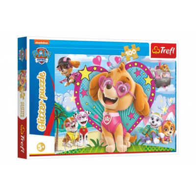 Trefl Puzzle Paw Patrol/Tlapková patrola třpytivé 100 dílků