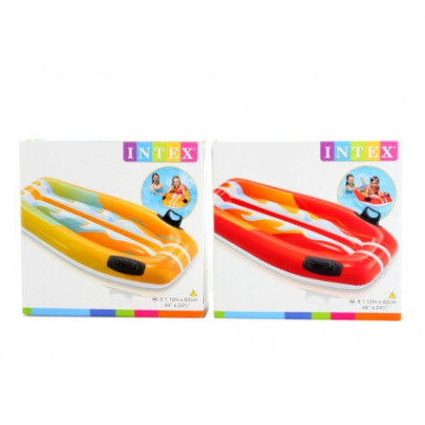 Intex 58165 Lehátko/plavací deska s úchyty nafukovací 112x62cm - oranžové ~ 4