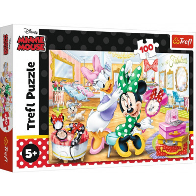 Trefl Minnie Disney v salónu krásy puzzle 100 dílků