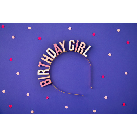 Narozeninová kovová čelenka - Birthday girl