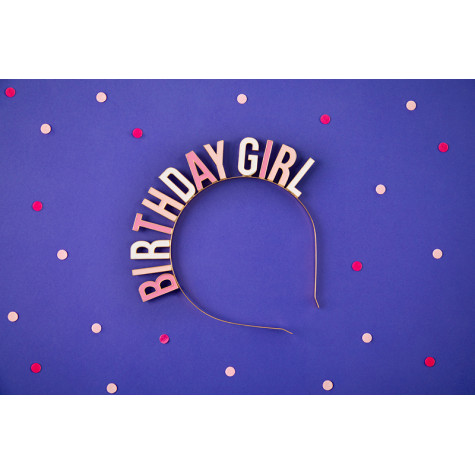 Narozeninová kovová čelenka - Birthday girl ~ 2